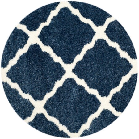 Safavieh Montreal Shag Round RugBlue & Ivory 6 ft. 7 in. x 6 ft. 7 in. SGM866A-7R